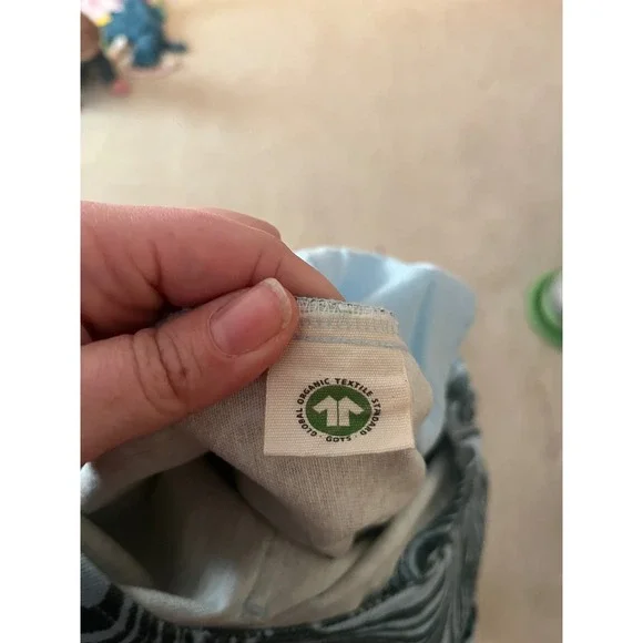 Lucy & Yak NWT Easton Dungarees Swirl Print Organic Cotton Teal Green- Size 6L - Picture 10 of 10